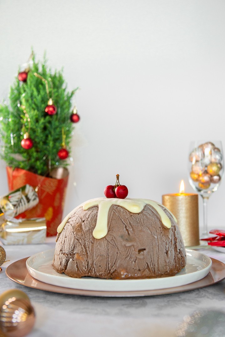 Chocolate Ice Cream “Christmas Pudding” Bombe - The Sweet Rebellion